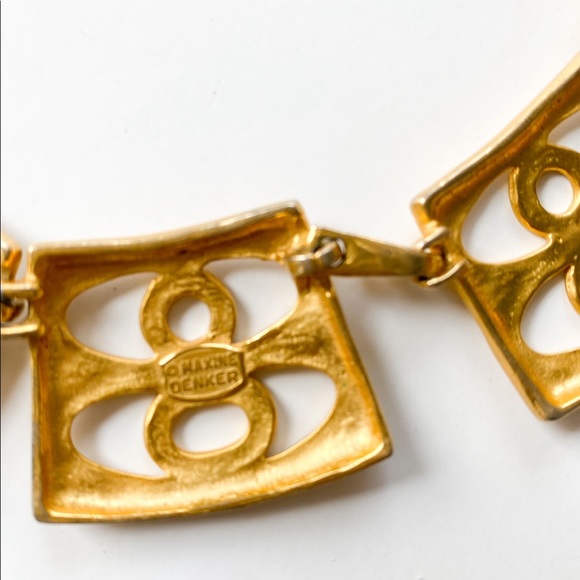 Vintage Maxine Denker Modernist Gold Necklace 16 » - Picture 2 of 2